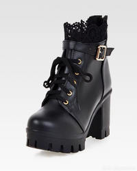 Ava Women's Black Ankle Boots | Vegan Leather, Chunky Platform 4