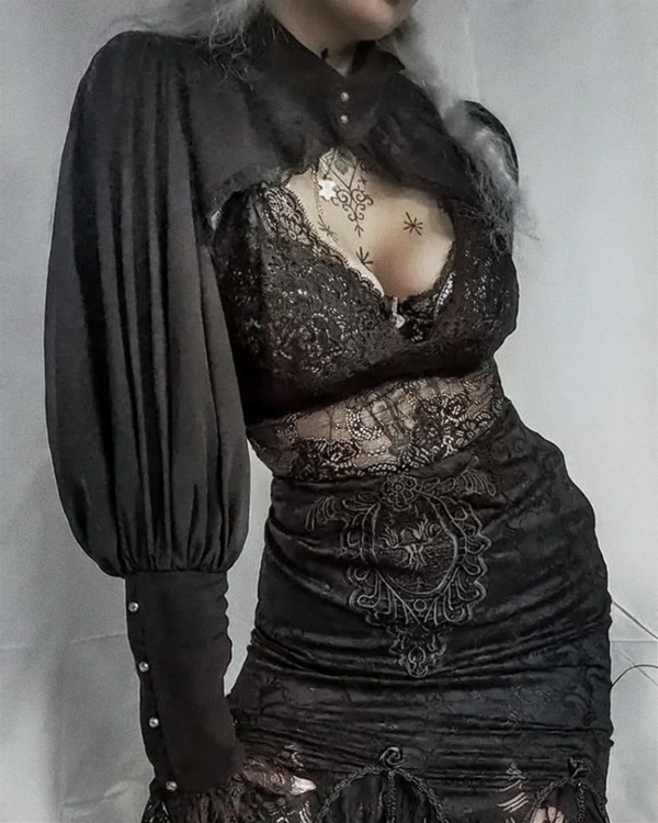 Bela Women's Bolero Jacket | Lightweight Polyester, Gothic Style 1