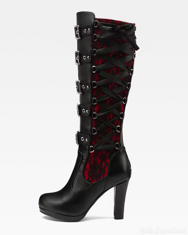 Bella Women's Black Knee High Boots | Vegan Leather, Bold Design 0