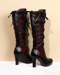 Bella Women's Black Knee High Boots | Vegan Leather, Bold Design 3