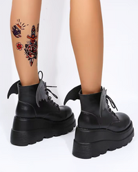 Bree Women's Black Ankle Boots | Vegan Leather, Chunky Platform 6