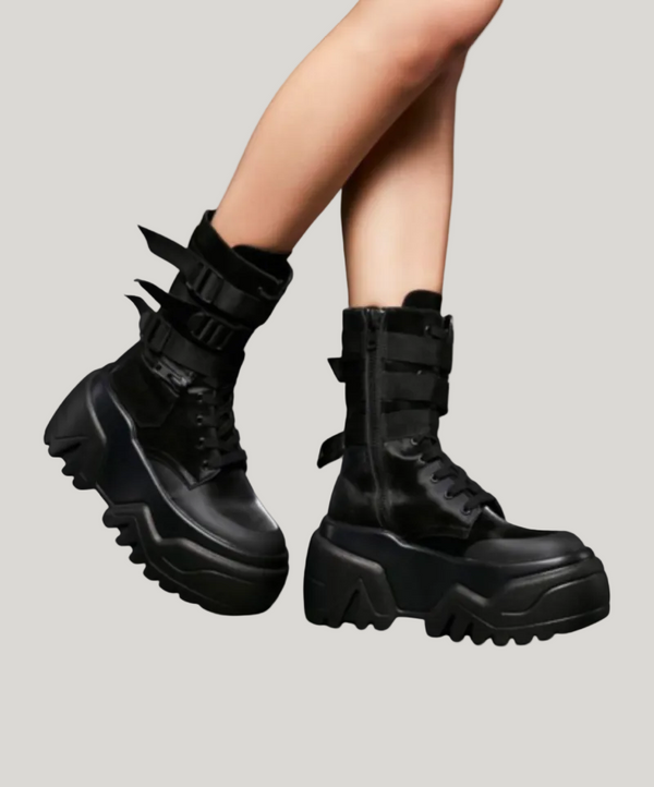 Cleo Women's Combat Boots | Vegan Leather, Chunky Sole 1