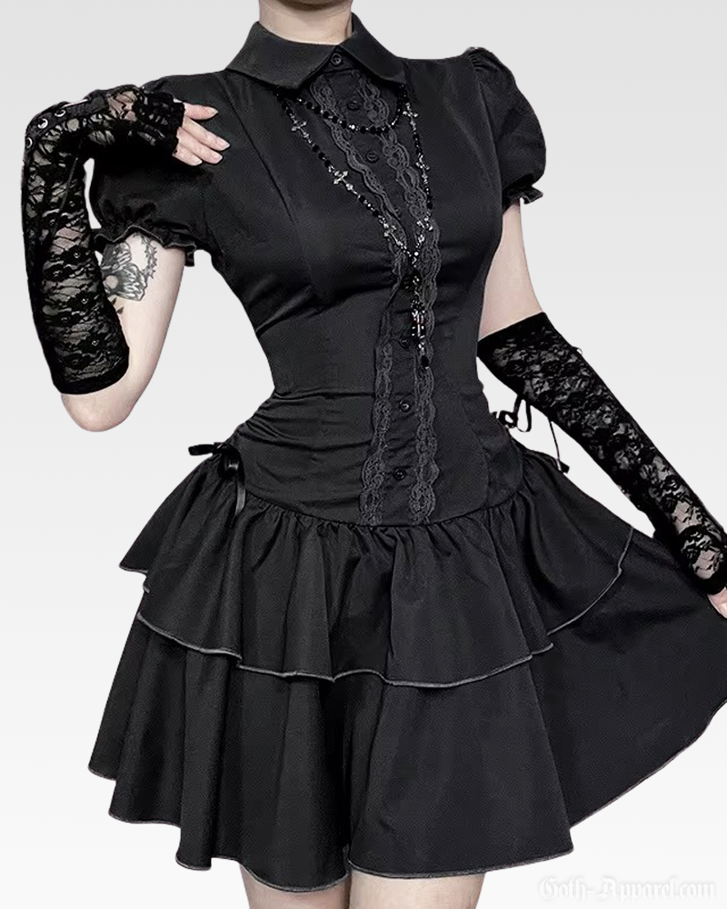 Gina Women's Gothic Dress | Lace Detailing, Structured Fit 0