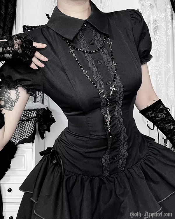 Gina Women's Gothic Dress | Lace Detailing, Structured Fit 1