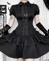 Gina Women's Gothic Dress | Lace Detailing, Structured Fit 2