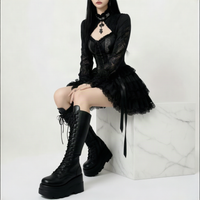 Gothic Platform Boots – Lace-Up & Zip Wedge Boots | Alt Baddie Style 12