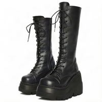 Gothic Platform Boots – Lace-Up & Zip Wedge Boots | Alt Baddie Style 14