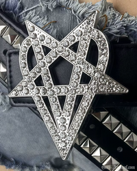 Gothic Heartagram Belt | Vegan Leather with Pyramid Studs 2