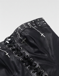 Gothic V Women's Top | Vegan Leather, Body-Shaping Design 5