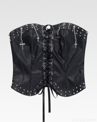 Gothic V Women's Top | Vegan Leather, Body-Shaping Design 4
