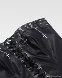 Gothic V Women's Top | Vegan Leather, Body-Shaping Design 5