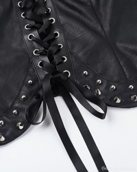 Gothic V Women's Top | Vegan Leather, Body-Shaping Design 6