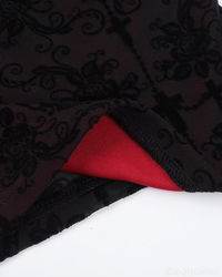 Gothica Women's Tank Top | Velvet Floral Design, Body-Hugging Fit 5