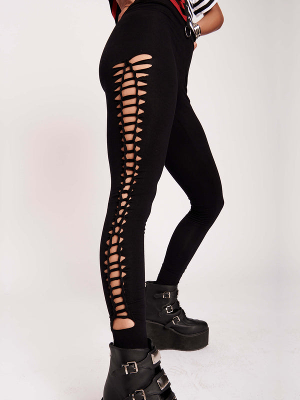 Lara Women's Leggings | Cotton Blend with Slashed Side Design 0