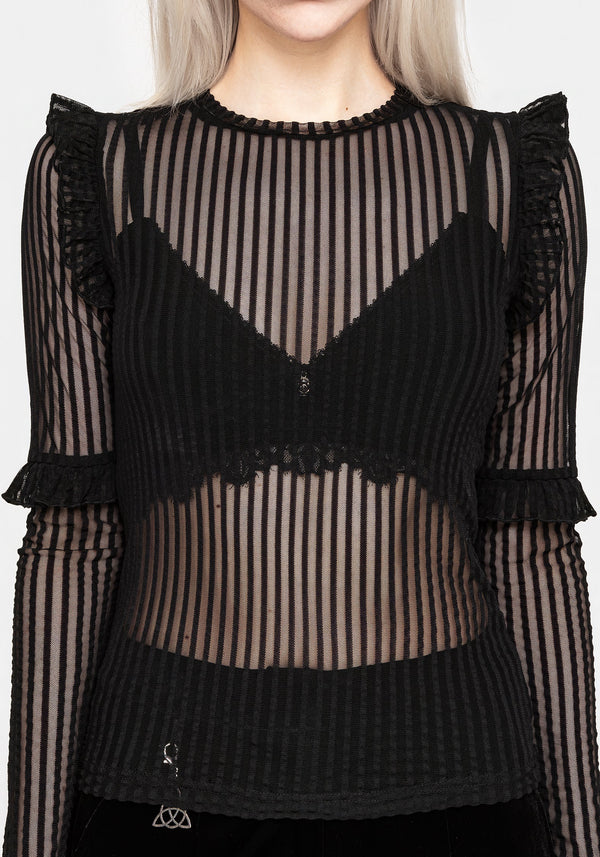 Mysterious Women's Ruffle Blouse | Lightweight Seersucker, Slim Fit 1