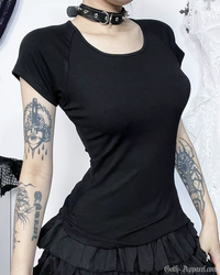 Sable Women's Top | Sheer Mesh Back with Angel Print, Fitted 2