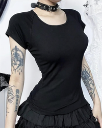 Sable Women's Top | Sheer Mesh Back with Angel Print, Fitted 2