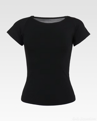 Sable Women's Top | Sheer Mesh Back with Angel Print, Fitted 4