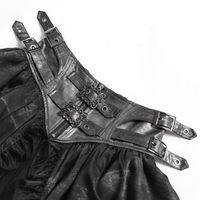 Black Gothic Corset Mini Skirt with Lace-Up Details