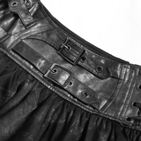 Black Gothic Corset Mini Skirt with Lace-Up Details