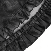 Black Gothic Corset Mini Skirt with Lace-Up Details