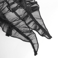 Black Gothic Corset Mini Skirt with Lace-Up Details