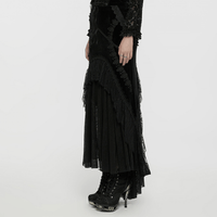 Black Gothic Fishtail Skirt – Velvet Lace Mermaid Style