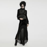 Black Gothic Fishtail Skirt – Velvet Lace Mermaid Style