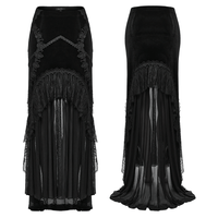 Black Gothic Fishtail Skirt – Velvet Lace Mermaid Style