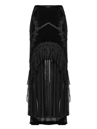 Black Gothic Fishtail Skirt – Velvet Lace Mermaid Style