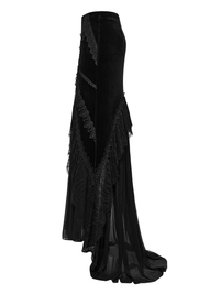 Black Gothic Fishtail Skirt – Velvet Lace Mermaid Style