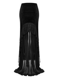 Black Gothic Fishtail Skirt – Velvet Lace Mermaid Style