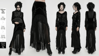 Black Gothic Fishtail Skirt – Velvet Lace Mermaid Style