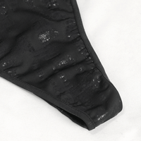 Black Gothic One-Piece Swimsuit with Metal Details