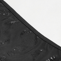 Black Gothic One-Piece Swimsuit with Metal Details