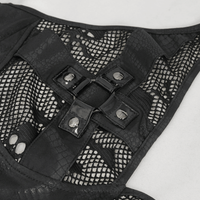 Black Gothic One-Piece Swimsuit with Metal Details