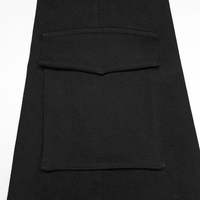 Black Lace-Up Punk Shorts with Detachable Flared Pants