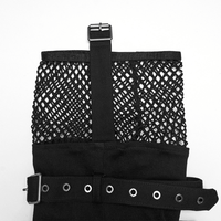 Black Lace-Up Punk Shorts with Detachable Flared Pants
