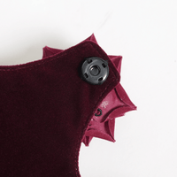 Burgundy Velvet Gothic Rose Shoulder Bag with Chain Straps