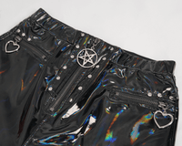 Women's Black PU Leather Slim Pants – Gothic Punk Style