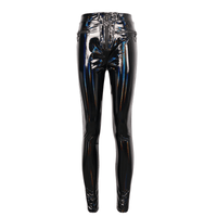 Women's Black PU Leather Slim Pants – Gothic Punk Style