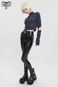 Women's Black PU Leather Slim Pants – Gothic Punk Style