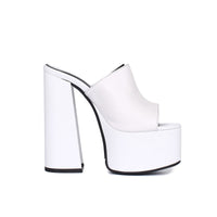 Genuine Leather Women's Platform Sandals – 8cm Heel