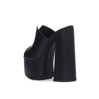 Genuine Leather Women's Platform Sandals – 8cm Heel