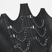 Black Gothic Chain Shoulder Bag | Crown Design Punk Tote