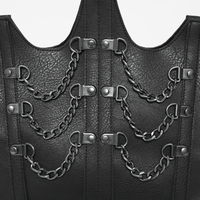 Black Gothic Chain Shoulder Bag | Crown Design Punk Tote