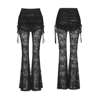 Black Lace Flared Pants Women Gothic Alternative Fashion
