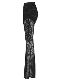 Black Lace Flared Pants Women Gothic Alternative Fashion
