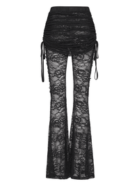 Black Lace Flared Pants Women Gothic Alternative Fashion
