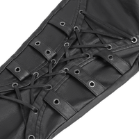 Black Faux Leather Lace Up Pants for Women – Gothic Punk Style